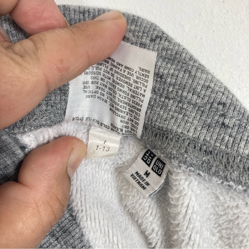 Uniqlo Sweatpants Mens M Gray Leg Athletic Drawstring Pockets Gym Heather Sport - Picture 9 of 16